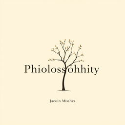 A minimalist cover design for a philosophical essay, featuring a tree as the central visual element