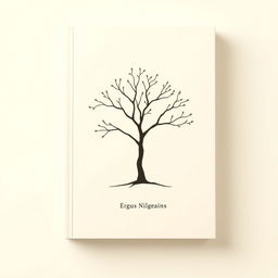 A minimalist cover design for a philosophical essay, featuring a tree as the central visual element