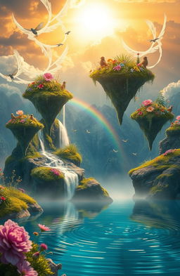 A mesmerizing visual interpretation of a dream-like landscape, featuring surreal elements that blend reality with fantasy