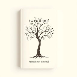 A white cream cover design for a philosophical essay, prominently featuring a graceful tree illustration