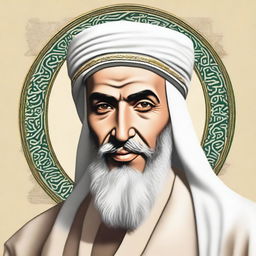 Generate a respectful, illustrated image of Mohammad Al Mahdi, regarded as the Twelve Imam in Shia Islam, preferably depicted in a historic, Middle Eastern setting