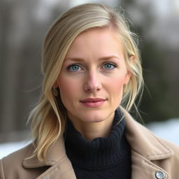 A 30-year-old Finnish woman who embodies calmness, confidence, and independence