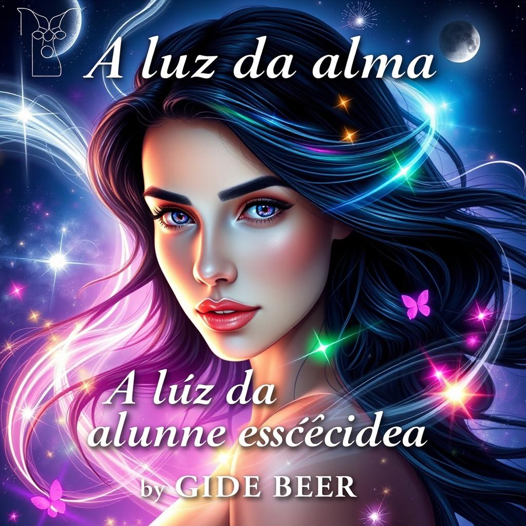 A mesmerizing book cover for "A luz da alma esquecida" by Gide Beer