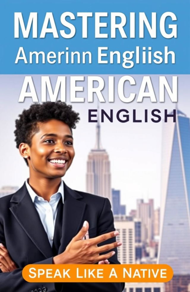 A professional and modern book cover for a self-help book about improving American English speaking skills