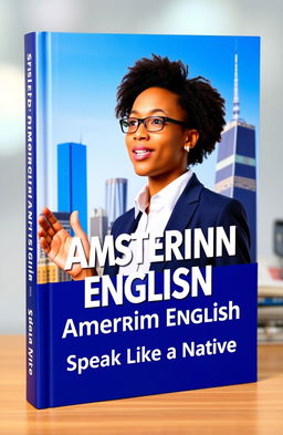 A professional and modern book cover for a self-help book about improving American English speaking skills