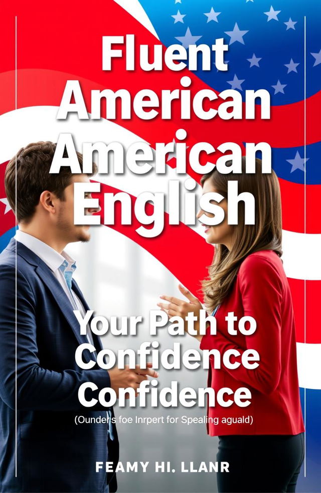 A visually appealing book cover design for a language learning book focused on speaking American English