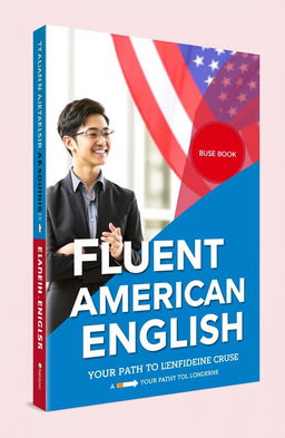 A visually appealing book cover design for a language learning book focused on speaking American English