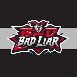 A striking gaming logo for a team named 'Bad Liar'