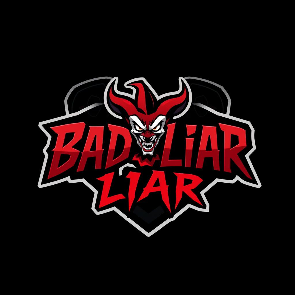 A striking gaming logo for a team named 'Bad Liar'