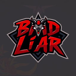 A striking gaming logo for a team named 'Bad Liar'