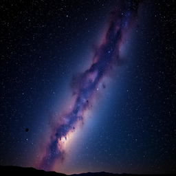 A vast universe filled with countless stars scattered across the night sky, twinkling brilliantly against a deep black backdrop