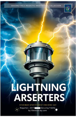 A visually striking cover for a scientific research paper focused on lightning arresters