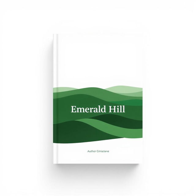 A minimalist book cover design for a drama titled "Emerald Hill