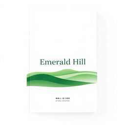 A minimalist book cover design for a drama titled "Emerald Hill