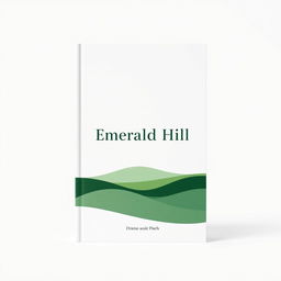 A minimalist book cover design for a drama titled "Emerald Hill