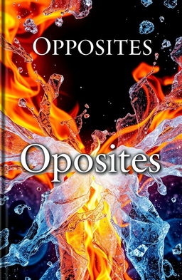 A captivating book cover design featuring a stunning visual representation of fire and ice clashing together, with intricate sugar crystals sparkling throughout the scene