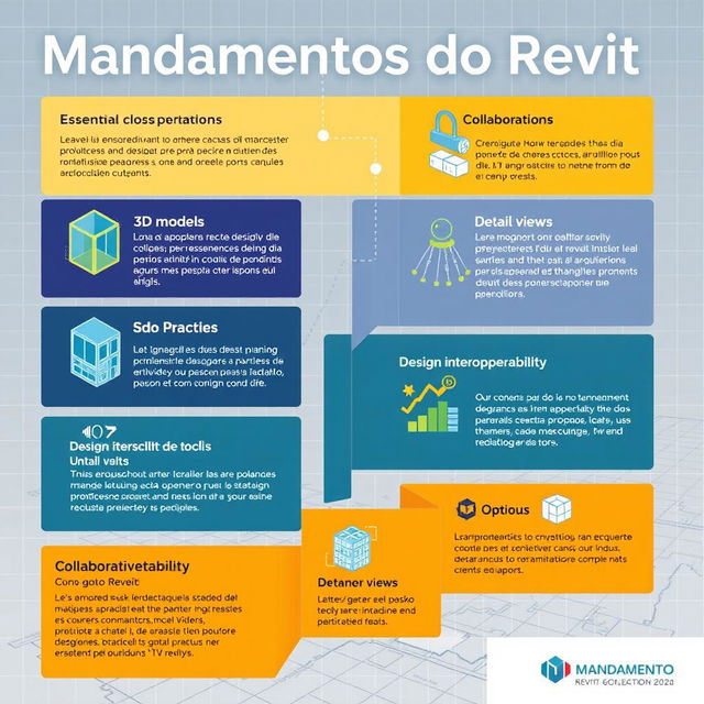 A visually striking and informative infographic titled 'Mandamentos do Revit'