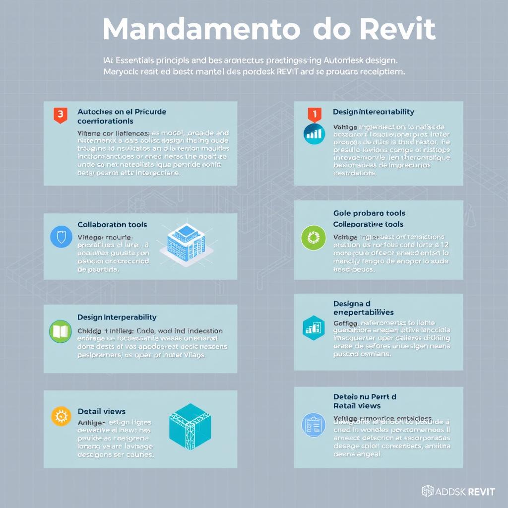 A visually striking and informative infographic titled 'Mandamentos do Revit'