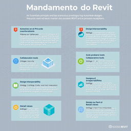 A visually striking and informative infographic titled 'Mandamentos do Revit'