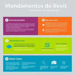A visually striking and informative infographic titled 'Mandamentos do Revit'