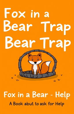An illustration for a book cover titled 'Fox in a Bear Trap: A Book About How to Ask for Help'