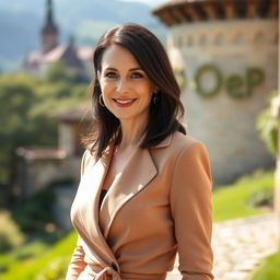 A beautiful Polish woman in her 40s, exuding elegance and grace