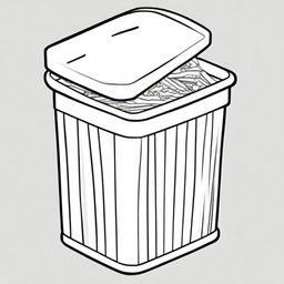 Illustration of a clean trash bin with paper neatly stored inside.