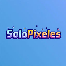Logo design featuring the word 'SoloPixeles' with a modern and creative typography