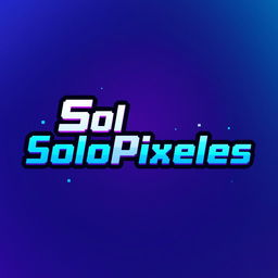 Logo design featuring the word 'SoloPixeles' with a modern and creative typography