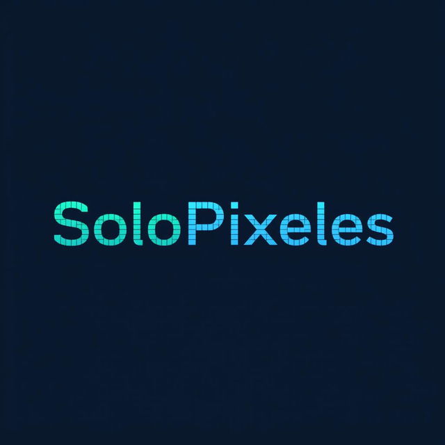 Design a modern and minimalist logo featuring the word "SoloPixeles"