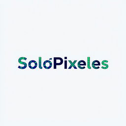 Design a modern and minimalist logo featuring the word "SoloPixeles"