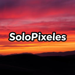 A logo design featuring the word "SoloPixeles" prominently displayed in a modern and artistic font