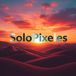 A logo design featuring the word "SoloPixeles" prominently displayed in a modern and artistic font