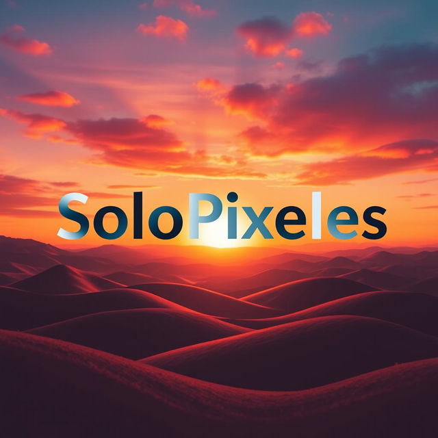 A logo design featuring the word "SoloPixeles" prominently displayed in a modern and artistic font