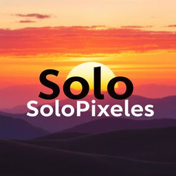 A logo design featuring the word "SoloPixeles" prominently displayed in a modern and artistic font