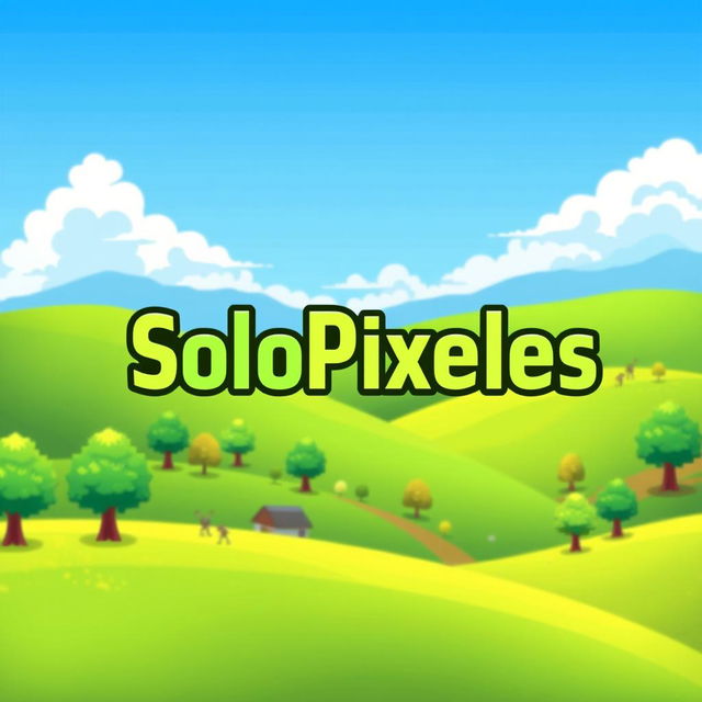 A logo featuring the word "SoloPixeles" prominently displayed in a playful, pixel-art style font