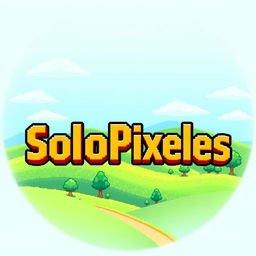 A logo featuring the word "SoloPixeles" prominently displayed in a playful, pixel-art style font