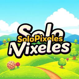 A logo featuring the word "SoloPixeles" prominently displayed in a playful, pixel-art style font