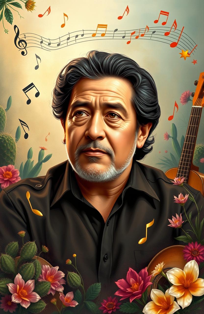 A portrait of Pablo Moncayo, a renowned Mexican composer known for his contributions to classical and contemporary music