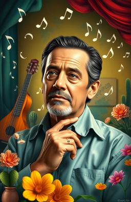 A portrait of Pablo Moncayo, a renowned Mexican composer known for his contributions to classical and contemporary music