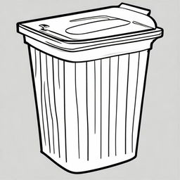 Colorful illustration of a clean bathroom trash bin with paper inside.