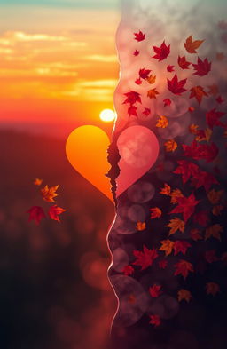 An abstract representation of the emotional journey from falling in love to failing in love