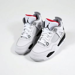 A pair of Retro Air Jordan 4 sneakers, displayed on a clean white background
