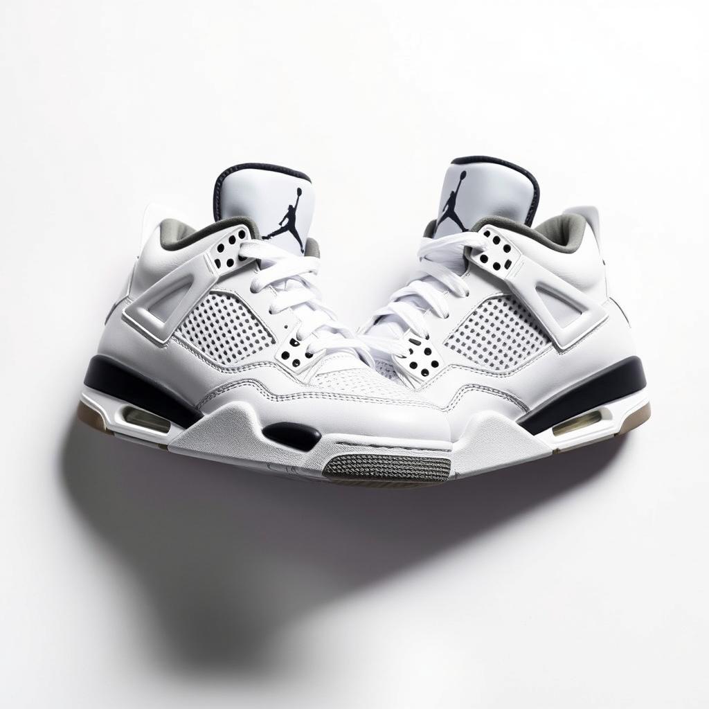 A pair of Retro Air Jordan 4 sneakers, displayed on a clean white background