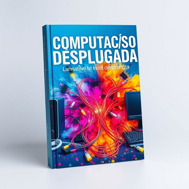 A book cover titled 'Computação Desplugada', featuring disconnected wires and powered-off computers