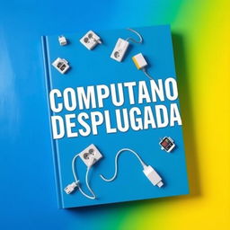 A vibrant book cover featuring the title 'COMPUTAÇÃO DESPLUGADA' prominently displayed in bold white letters