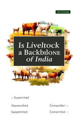 A book cover design featuring the title 'Is Livestock a Backbone of India' prominently displayed at the center in bold, elegant lettering