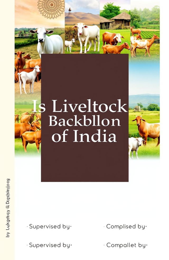 A book cover design featuring the title 'Is Livestock a Backbone of India' prominently displayed at the center in bold, elegant lettering