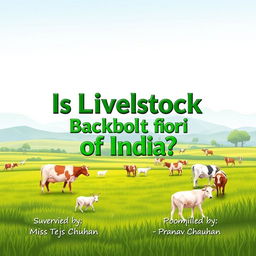 A visually appealing cover page for a report titled "Is Livestock a Backbone of India"