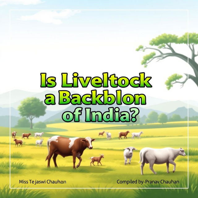 A visually appealing cover page for a report titled "Is Livestock a Backbone of India"